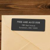 洗練ミニマルされたブラック結婚の差出人住所 ラベル