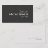 洗練モダンされたはっきりしたフォントブラック 名刺 (正面/裏面)