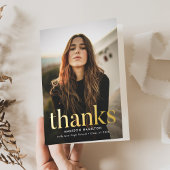 洗練モダンされたフォイル卒業ありがとう 箔グリーティングカード