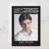 洗練モダンされた未来的な写真卒業 案内状 (正面)