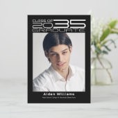 洗練モダンされた未来的な写真卒業 案内状 (スタンド正面)