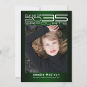 洗練モダンされた未来的な写真卒業 案内状 (正面)