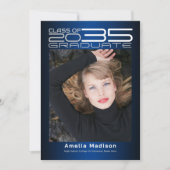 洗練モダンされた未来的な写真卒業 案内状 (正面)