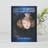 洗練モダンされた未来的な写真卒業 案内状 (スタンド正面)