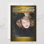 洗練モダンされた未来的な写真卒業 案内状 (正面)