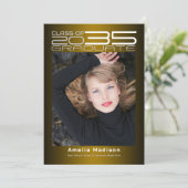 洗練モダンされた未来的な写真卒業 案内状 (スタンド正面)