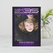 洗練モダンされた未来的な写真卒業 案内状 (スタンド正面)