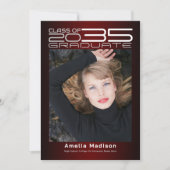 洗練モダンされた未来的な写真卒業 案内状 (正面)