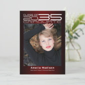 洗練モダンされた未来的な写真卒業 案内状 (スタンド正面)