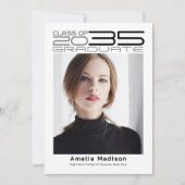洗練モダンされた未来的な写真卒業 案内状 (正面)