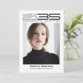 洗練モダンされた未来的な写真卒業 案内状 (スタンド正面)