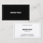 洗練モダンされた白黒エレガントシンプル 名刺 (正面/裏面)