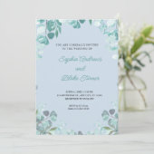洗練モダンされた緑に囲まれたブルー結婚ズ 招待状 (スタンド正面)