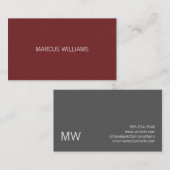 洗練モダンされた/深いレッドグレー 名刺 (正面/裏面)