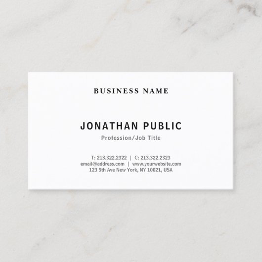 洗練モダンミニマルデザインシンプルシック 名刺 (正面)