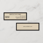 洗練モダン/ベージュ縁ど スキニー名刺 (正面/裏面)