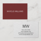 洗練モダン/深い赤/白テクスチャ 名刺 (正面/裏面)