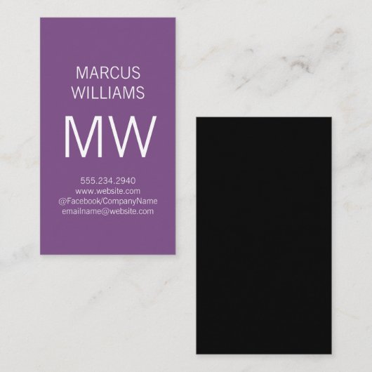 洗練モダン/紫 名刺 (正面/裏面)