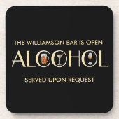 洗練ユニークされたビールワインマルティーニ名 コースター (正面)