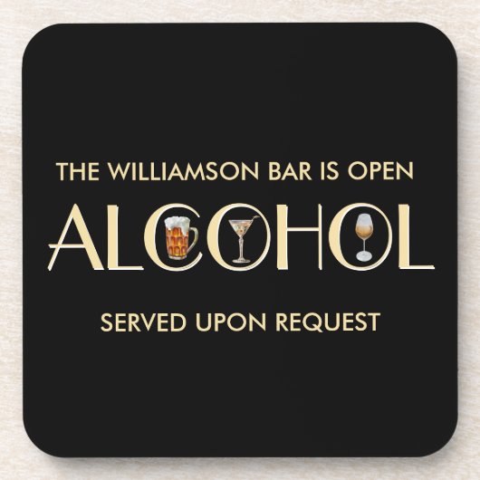 洗練ユニークされたビールワインマルティーニ名 コースター (正面)