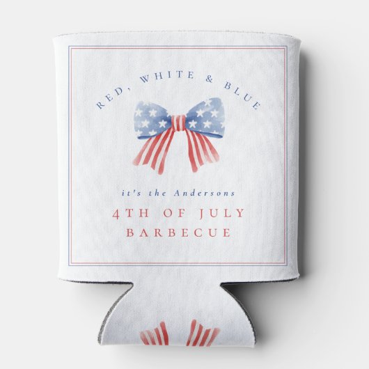 洗練名門私立校風のされたUSAボウ – 7月4日BBQ 缶クーラー (裏面)