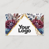 洗練素晴らしされた宝石トーン牡丹QRコード エンクロージャーカード (裏面)