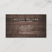 洗練素朴された男性の弓タイのロゴ茶色の木材 名刺 (裏面)