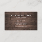 洗練素朴された男性の弓タイのロゴ茶色の木材 名刺 (裏面)