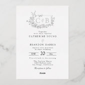 洗練縁どモノグ結婚ラム 箔招待状 (裏面)