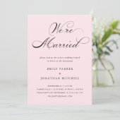 洗練|赤面ピンクポストズブ結婚ランチ 招待状 (スタンド正面)