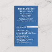 洗車とディテリングのプロフェッショナル お洒落 名刺 (裏面)