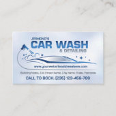 洗車とディテリングのプロフェッショナル お洒落 名刺 (正面)