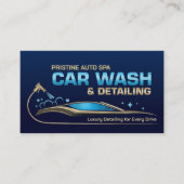 洗車とディテリングのプロフェッショナル お洒落 名刺 (正面)
