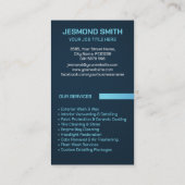 洗車とディテリングのプロフェッショナル お洒落 名刺 (裏面)