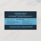 洗車とディテリングのプロフェッショナル お洒落 名刺 (裏面)