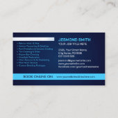 洗車とディテリングのプロフェッショナル お洒落 名刺 (裏面)