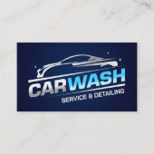 洗車とディテリングのプロフェッショナル お洒落 名刺 (正面)