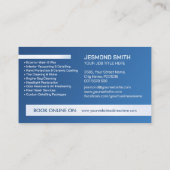 洗車とディテリングのプロフェッショナル お洒落 名刺 (裏面)