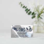 洗車とディテリング | インテリアクリーンアップ 名刺 (スタンド正面)