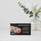 洗車とディテリング |オレンジスポーツカー | Qr 名刺 (スタンド正面)