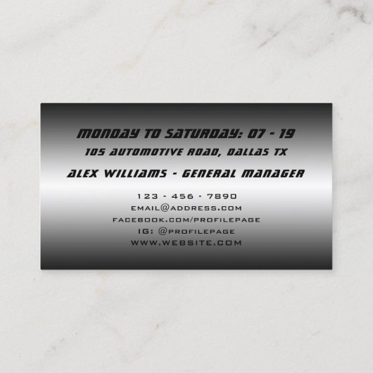 洗車とディテール 名刺 (裏面)