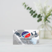 洗車と詳細機能 | インテリアクリーンアップ 名刺 (スタンド正面)