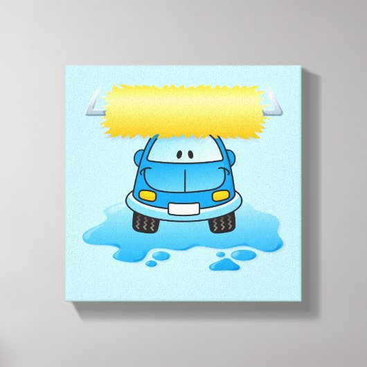 洗車のキャラクター キャンバスプリント (正面)