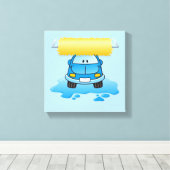 洗車のキャラクター キャンバスプリント (インサイチュ (ウッドフロア))