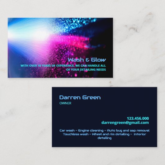 洗車の詳細 名刺 (正面/裏面)
