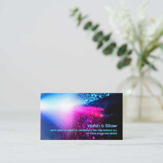 洗車の詳細 名刺 (スタンド正面)