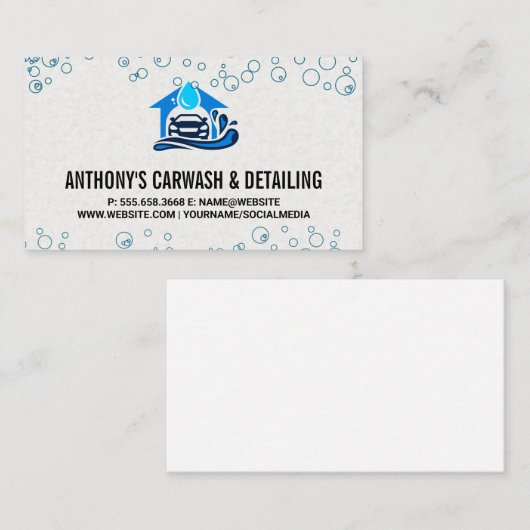 洗車アイコン | バブル 名刺 (正面/裏面)