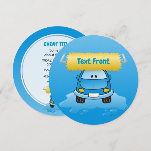 洗車アニメ 招待状 (正面/裏面)