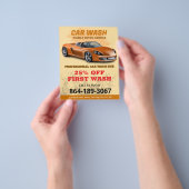 洗車サービスカスタムチラシ チラシ (手)