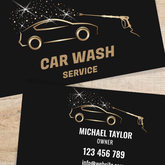 洗車サービス圧力洗浄オートディテリング 名刺